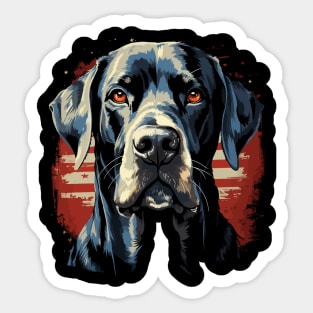 Patriotic Great Dane Sticker